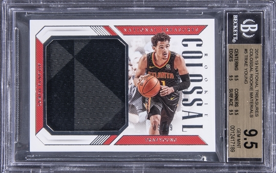 2018-19 Panini National Treasures “Colossal Rookie Materials” #5 Trae Young Jersey Rookie Card (#09/99) - BGS GEM MINT 9.5 - TRUE GEM